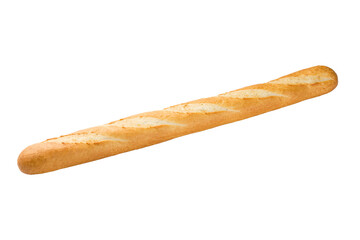 single long baguette french bread isolated on white