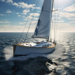Yacht in the sea, generative ai