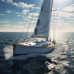 Fototapeta premium Yacht in the sea, generative ai