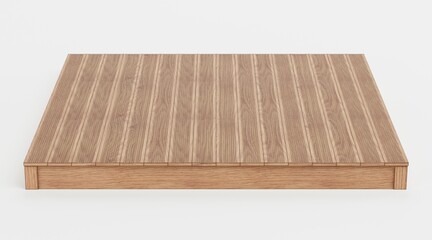 Realistic 3D Render of Wooden Deck