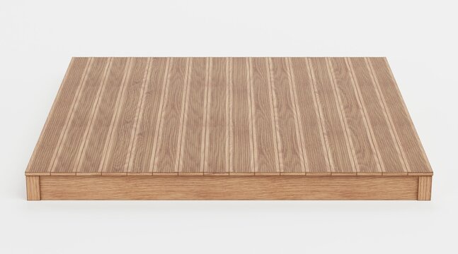 Realistic 3D Render of Wooden Deck