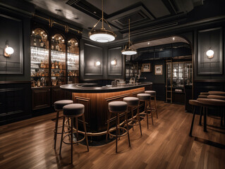 A scene from a speakeasy bar in downtown Houston. Generative AI