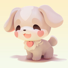 Cute little dog with a kind smiling face and big eyes.