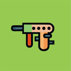 gun icon, isolated games outline icon in light grey background, perfect for website, blog, logo, graphic design, social media, UI, mobile app