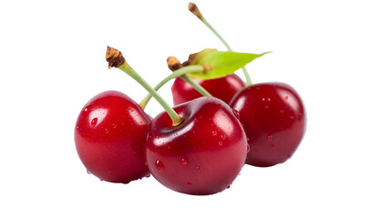 Obraz premium Delicious cherry isolated transparent background png Generative AI