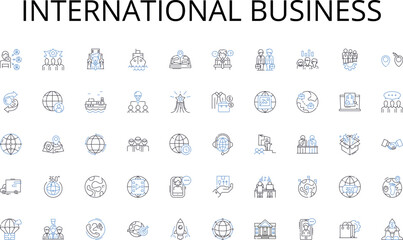 International business line icons collection. Destination, Itinerary, Activities, Budget, Bookings, Reservations, Guide vector and linear illustration. Adventure,Relaxation,Accommodations outline
