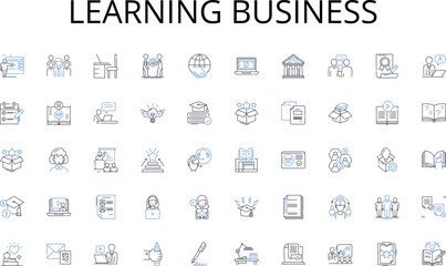 Learning business line icons collection. Wellness, Vitality, Balance, Fitness, Nutrition, Mindfulness, Strength vector and linear illustration. Endurance,Energy,Stamina outline signs set