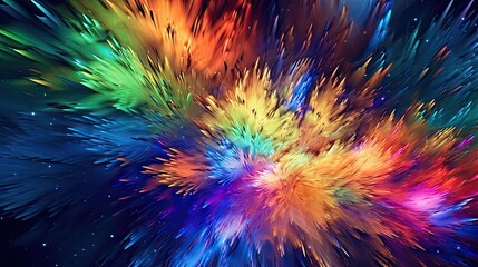 Fototapeta premium A colorful, beautiful and surreal cosmic landscape background with stars and galaxies. Generative AI