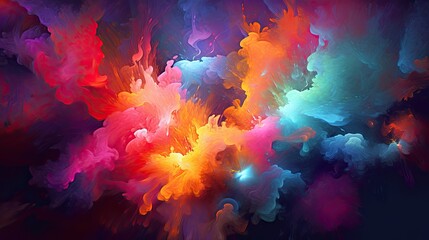 A colorful, beautiful and surreal cosmic landscape background with stars and galaxies. Generative AI