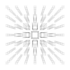 Top view of 3D cube pattern