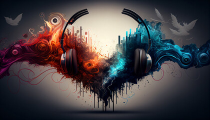 sound inspiration creative music background. Generative AI