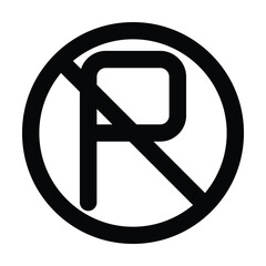 no parking icon, parking vector, pictogram illustration
