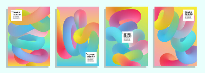 3d vector abstract cover design for summer collections
