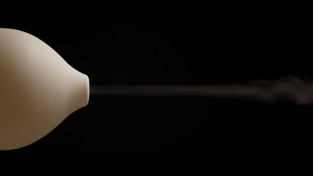 Diffuser diffusing steam on black background. Closeup