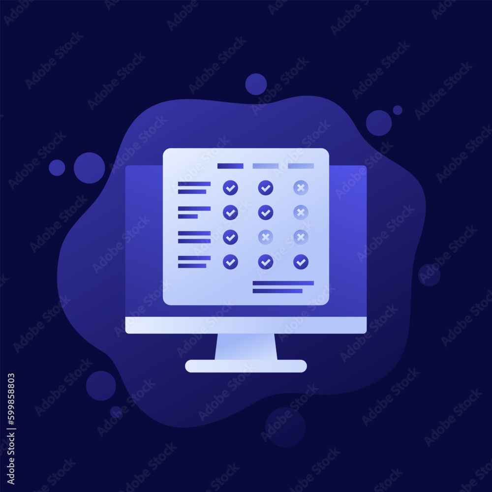 Poster comparison chart with a computer vector illustration
