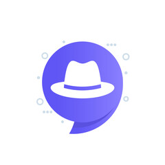 fedora hat icon, vector pictogram