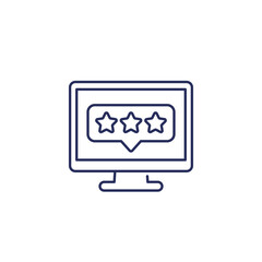 feedback and rating icon, line vector
