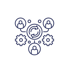 lead generation line icon with customers