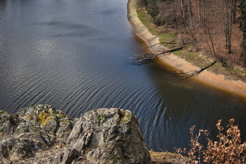 Blick vom Koberfelsen auf die Talsperre Burgkhammer, Saale Stausee, Burgk, Thüringen, Deutschland