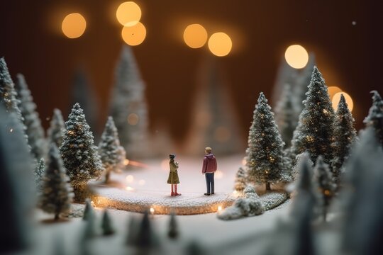 Miniature Christmas Models, Gifts, Generative AI