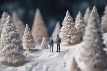Miniature Christmas Models, gifts, Generative AI