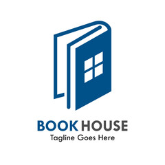 Book house design logo template illustartion