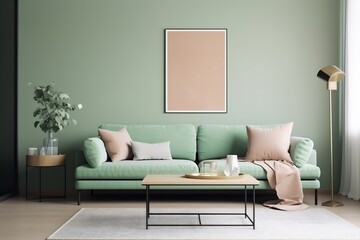 interior simple modern home three-dimensional furniture room cosy decor house comfortable indoor. Generative AI.