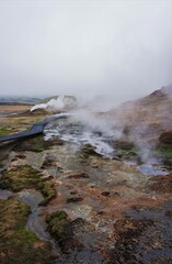 Hveradalir Geothermal Area, Islandia - obrazy, fototapety, plakaty