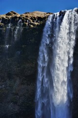 wodospad Seljalandsfoss, Islandia - obrazy, fototapety, plakaty