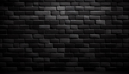 Sleek charcoal charm textured background of black brick wall, Generative AI