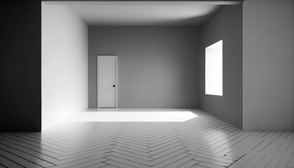Fototapeta premium The sleek and minimalist interior design of an empty room, Generative AI