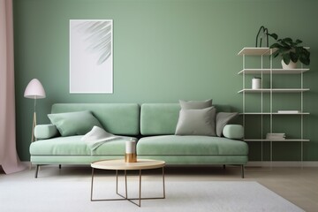 interior background decor trendy house brick simple comfortable style modern lounge. Generative AI.