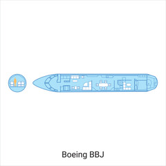 Boeing BBJ airplane scheme. Civil Aircraft Guide