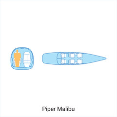 Piper Malibu airplane scheme. Civil Aircraft Guide