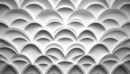 Interlaced rounded arc pattern seamless white background, Generative AI