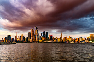 Sunset Storm Clouds over Midtown New York City from Hoboken, NJ, May 2023