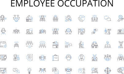 Employee occupation line icons collection. Engagement, Branding, Virality, Influence, Segmentation, Persuasion, Storytelling vector and linear illustration. Analytics,Advocacy,Messaging outline signs