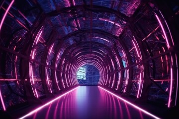 An image of a tunnel with infinity webs with generative AI