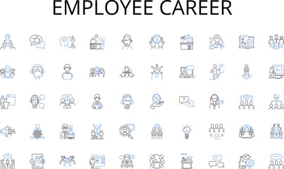 Employee career line icons collection. Data security, Encryption, Privacy, Confidentiality, Safeguarding, Protection, Secrecy vector and linear illustration. Seclusion,Intimacy,Discretion outline