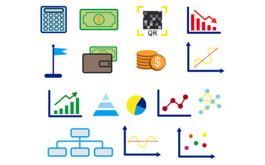 graphic business icon, drawing business icons