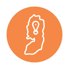 Obraz premium Map of israel line color icon. Isolated vector element.