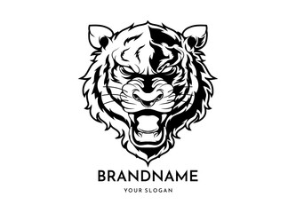 Tiger head face logo vector icon