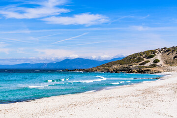 Fototapeta na wymiar Ghignu Beach in the Agriates Desert, Corsica