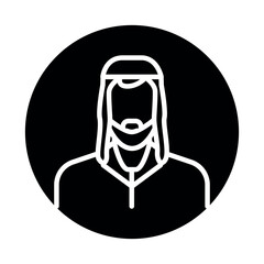 Jew in a hat line color icon. Isolated vector element.