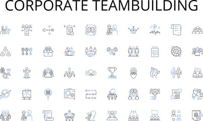 Corporate teambuilding line icons collection. Twin, Mirror, Lookalike, Double, Cl, Replica, Duplicate vector and linear illustration. Doppleganger,Shadow,Alter ego outline signs set