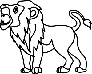 Lion line art for coloring book 
