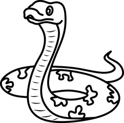 Snake line art for coloring book