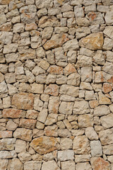 traditional dry stone wall Mediterranean wall architecture in Spain construction background