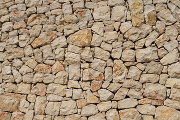 traditional dry stone wall Mediterranean wall architecture in Spain construction background