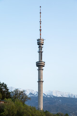Fototapeta premium Aerial view of Almaty city with Television Tower